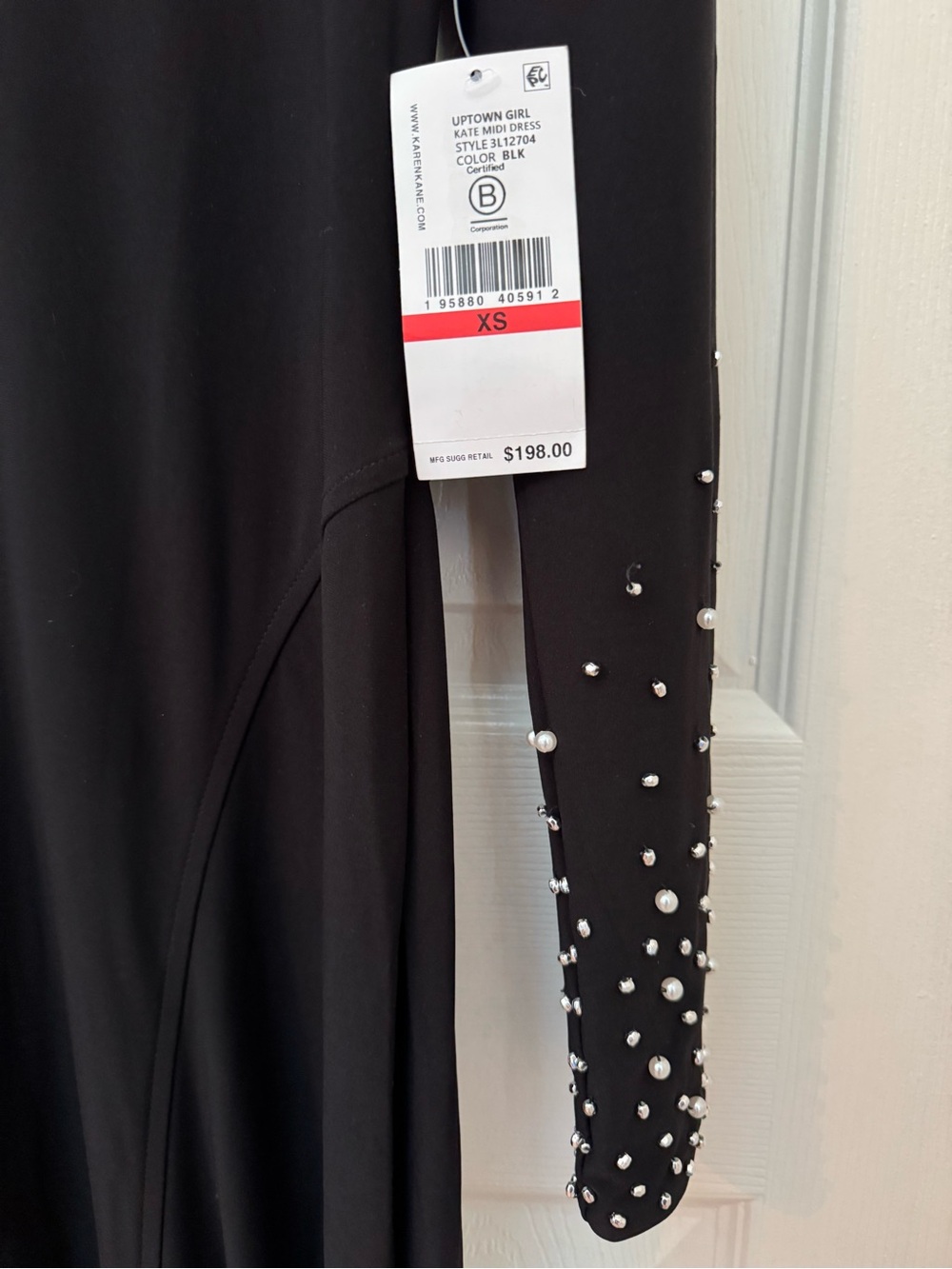 Karen Kane Uptown Girl Kate Midi Dress Black XS NWT - Picture 9 of 14